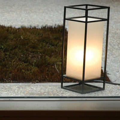 Japanese Tatami Rectangular Iron Fabric 1-Light Standing Floor Lamp