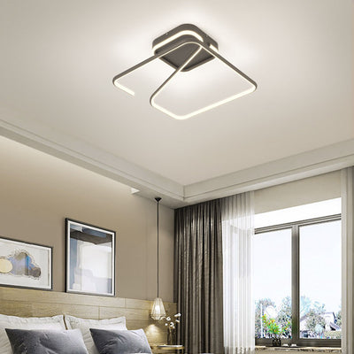 Moderne minimalistische Deckenleuchte aus Aluminiumlegierung und Acryl mit LED-Halbeinbau für das Schlafzimmer 