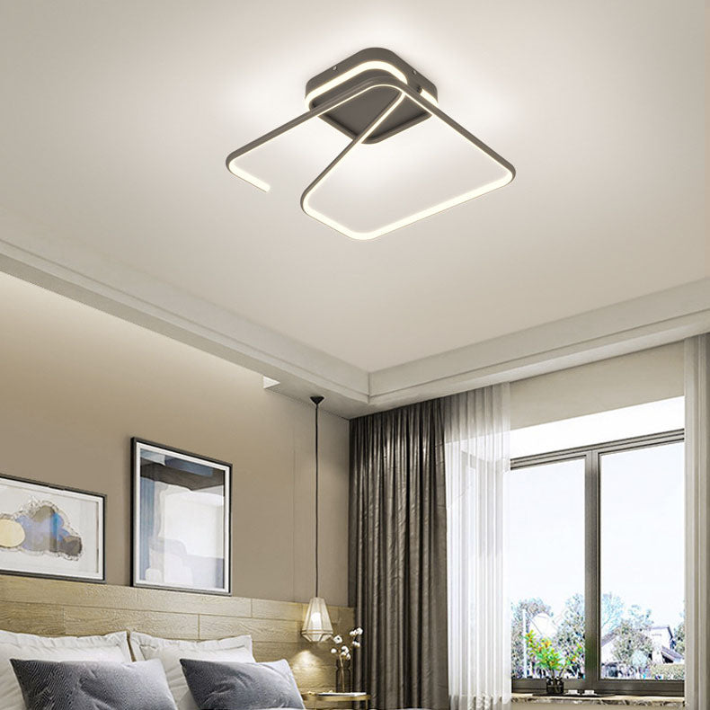 Moderne minimalistische Deckenleuchte aus Aluminiumlegierung und Acryl mit LED-Halbeinbau für das Schlafzimmer 