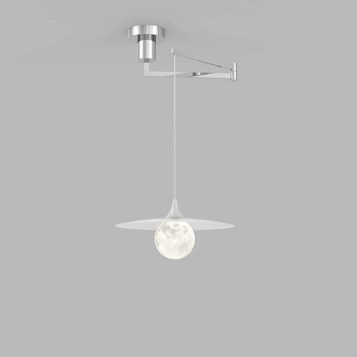 Suspension Luminaire à Bras Oscillant en Dôme en Aluminium Moderne Nordique à 1 Lumière 