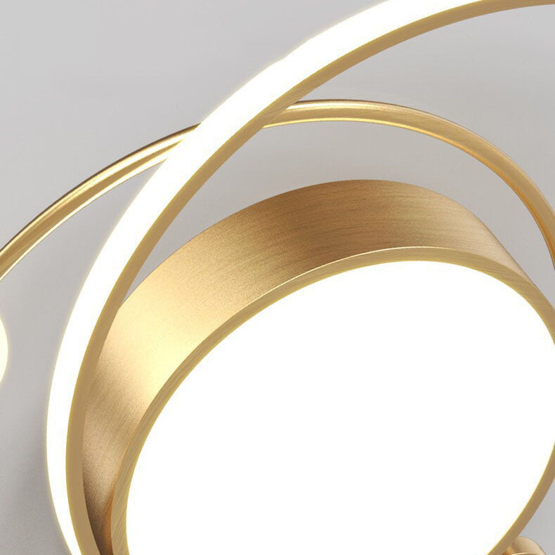 Zeitgenössische Einfachheit Acryl Dual Kreis Ring Hardware LED Unterputz Deckenleuchte für Schlafzimmer 