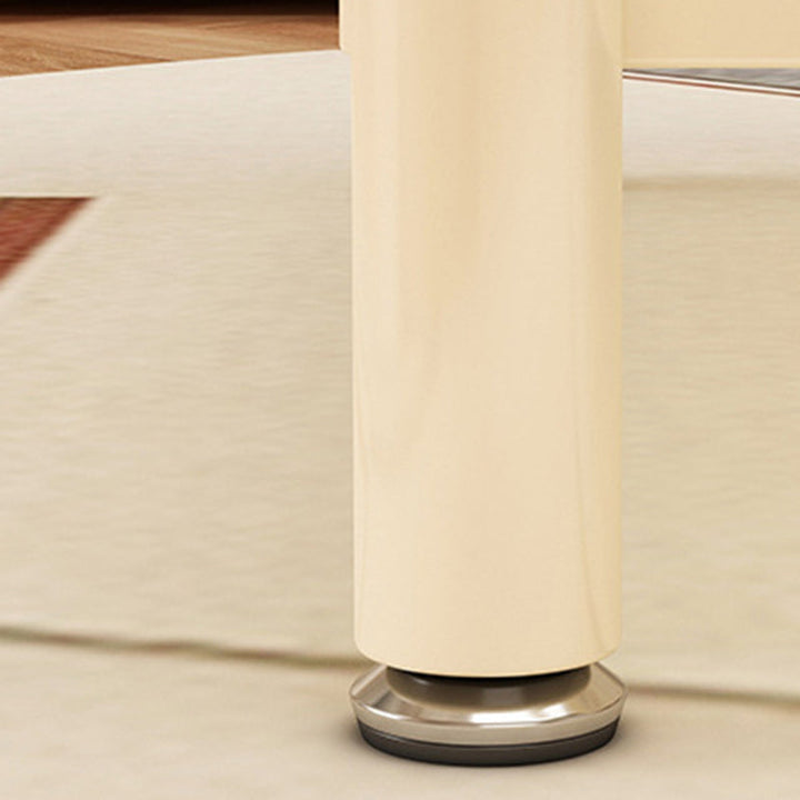 Moderner minimalistischer rechteckiger Glas-Kohlenstoffstahl-Couchtisch mit 2 Ebenen für das Wohnzimmer 