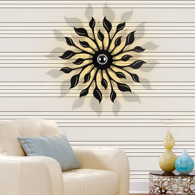 Applique murale contemporaine créative en fer à une lumière avec feuille ronde pour salon 