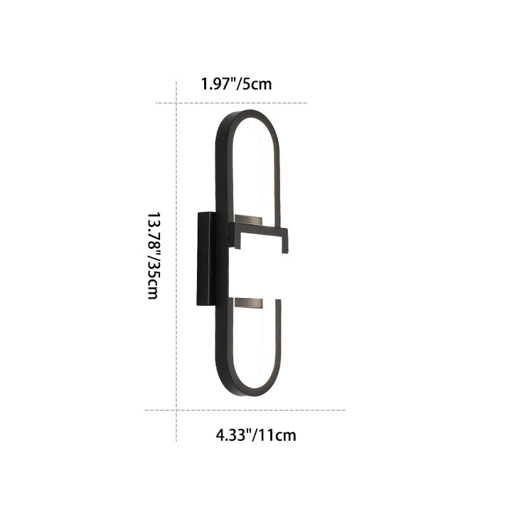 Applique Murale LED Ovale Rectangle Minimaliste Moderne en Fer et Aluminium Pour Chambre 