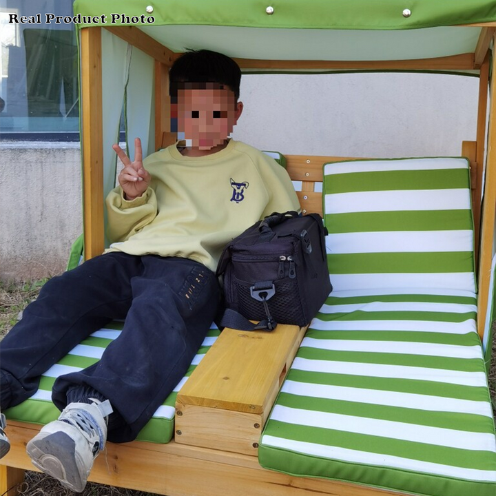 Contemporain créatif rectangulaire pour enfants, tissu en polyester, bois massif, dossier inclinable pour extérieur 