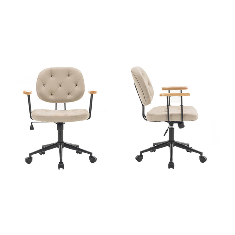 Moderno Minimalista Cuadrado Imitación de Cuero Madera Acero Silla Respaldo Reposabrazos Para Dormitorio 