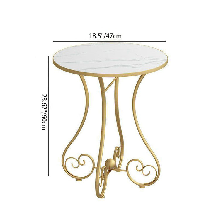 Contemporary Nordic Round Heart Base MDF Metal Coffee Table For Living Room