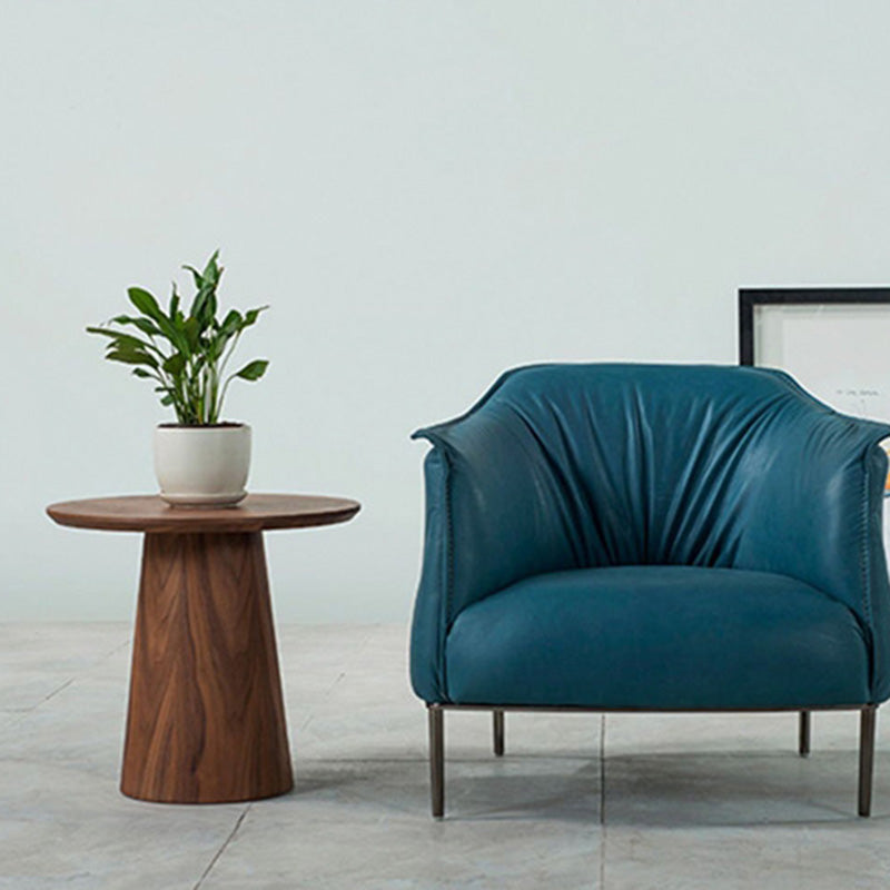 Moderner minimalistischer runder Couchtisch aus Massivholz und Sperrholz für das Wohnzimmer 