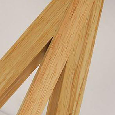 Lámpara de mesa de 1 luz con pantalla de tela plisada trapezoidal minimalista moderna y trípode de madera para dormitorio 