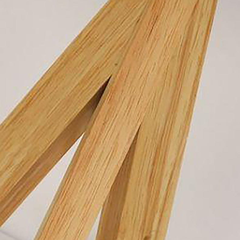 Lámpara de mesa de 1 luz con pantalla de tela plisada trapezoidal minimalista moderna y trípode de madera para dormitorio 