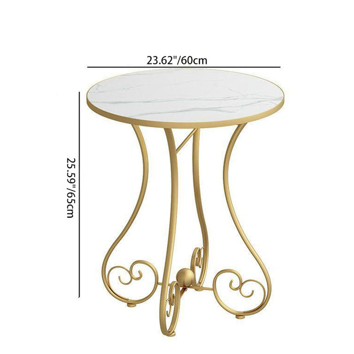 Contemporary Nordic Round Heart Base MDF Metal Coffee Table For Living Room