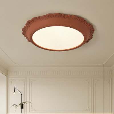 Lumière de plafond LED encastrée acrylique à bord rond gravé PU minimaliste moderne pour salon 