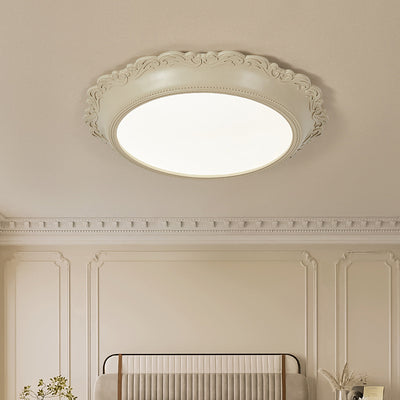 Lumière de plafond LED encastrée acrylique à bord rond gravé PU minimaliste moderne pour salon 