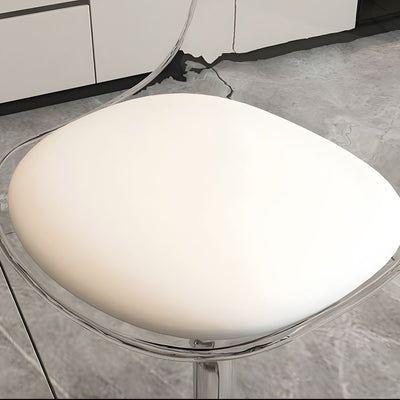 Tabouret de bar pivotant réglable contemporain scandinave avec base en métal incurvée en acrylique, dossier et repose-pieds pour la cuisine 