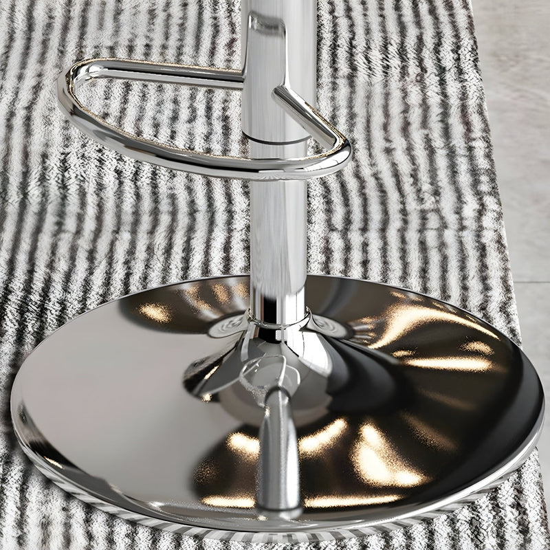 Tabouret de bar pivotant réglable contemporain scandinave avec base en métal incurvée en acrylique, dossier et repose-pieds pour la cuisine 