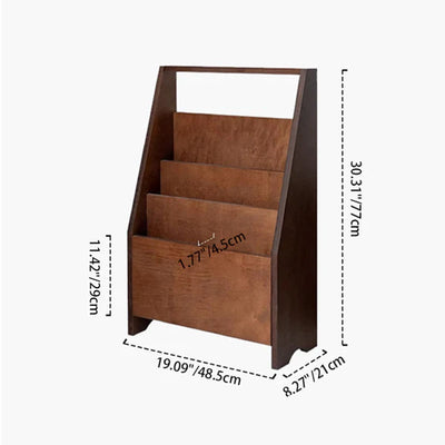 Étagères rectangulaires contemporaines rétro en planches à 3 niveaux pour bureau à domicile 