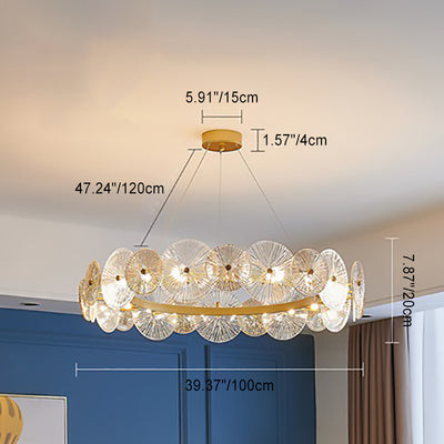 Modern Luxury Ring Round Iron Glass 10/18/22 Light Chandelier For Living Room