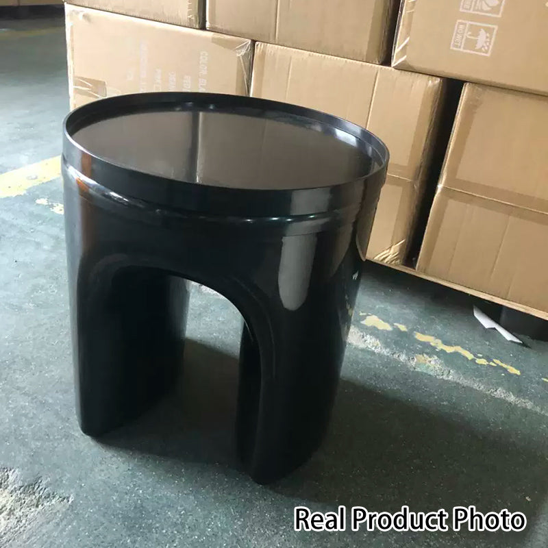 Contemporary Scandinavian Round U Shaped Vanity Stool For Living Room
