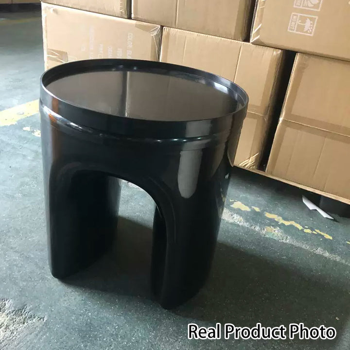 Contemporary Scandinavian Round U Shaped Vanity Stool For Living Room