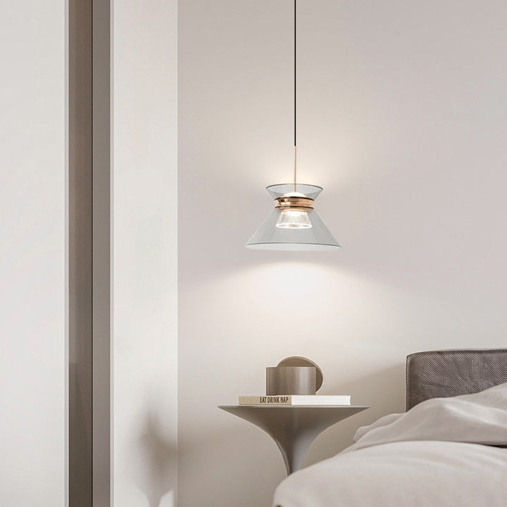Modern Simplicity Aluminum Acrylic Tapered Hourglass LED Pendant Light For Bedside