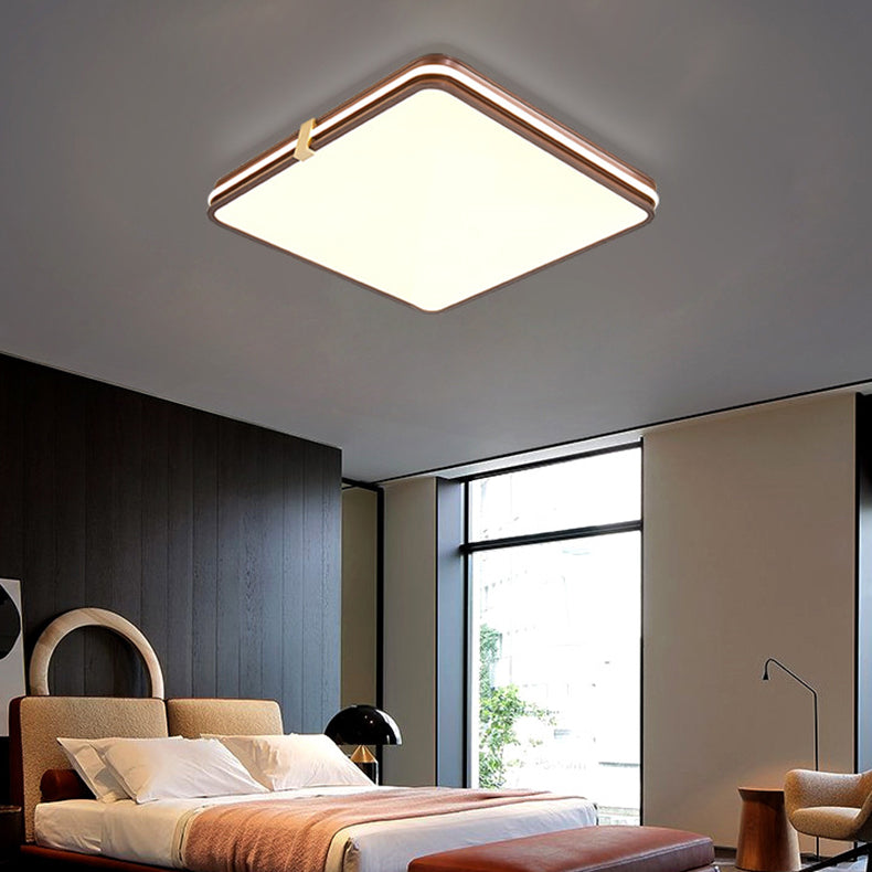 Moderna Minimalista Redonda Cuadrada de Aluminio Acrílico LED de Montaje Empotrado para Techo en Dormitorio 