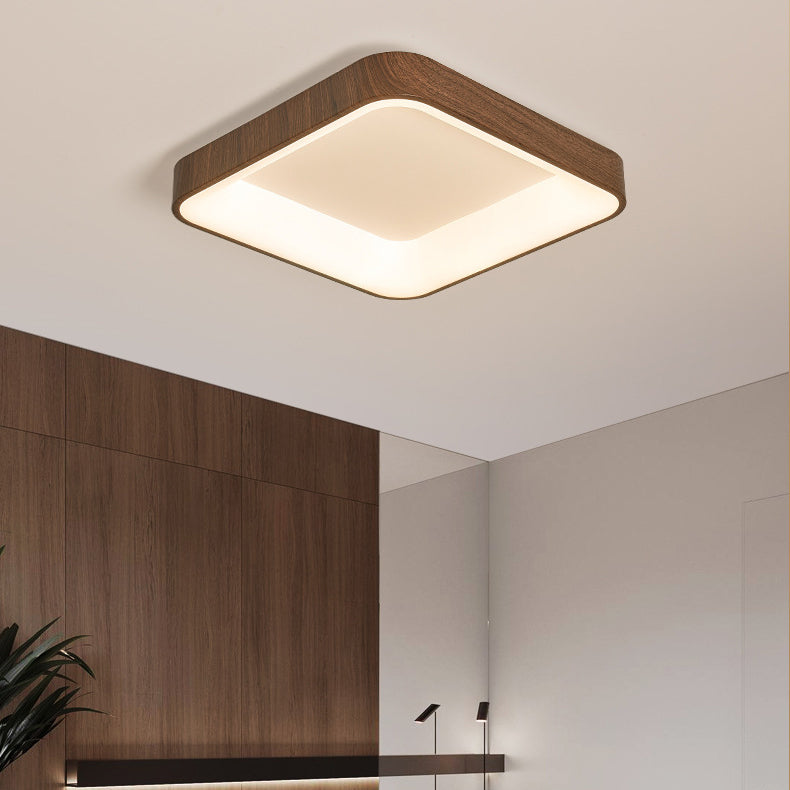 Luz de techo LED de montaje empotrado redonda cuadrada de hierro acrílico chino tradicional para dormitorio 