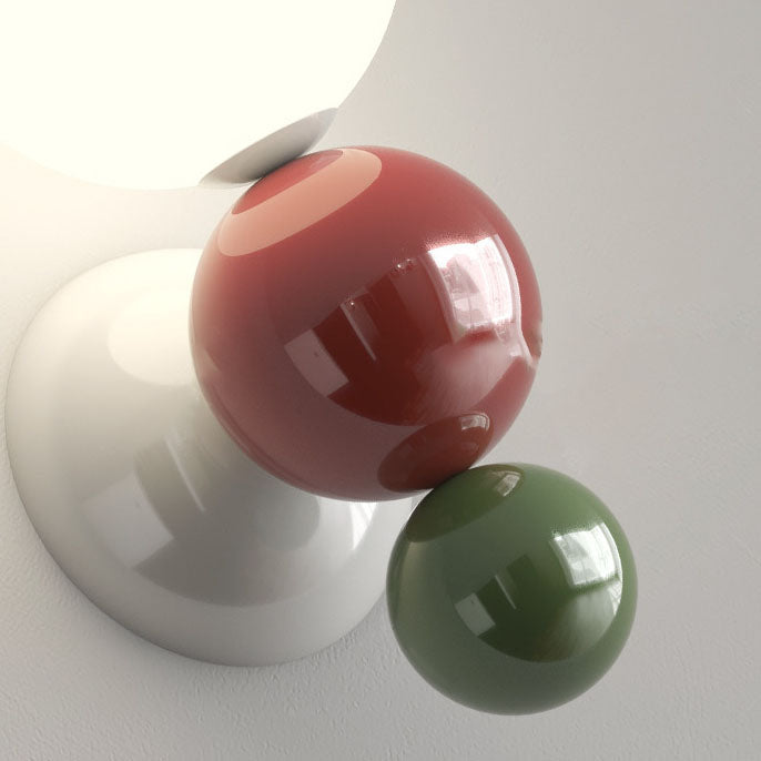 Französische Creme-Stil Perlenform Kunststoff Eisen 1-Licht Wandleuchte 