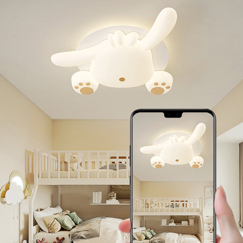 Zeitgenössische kreative Bär Eisen Kunststoff LED Semi-Flush Mount Deckenleuchte für Wohnzimmer 