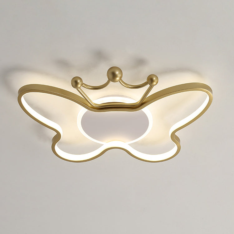 Zeitgenössische Nordic Kids Eisen Aluminium Silica Acryl Schmetterling LED Unterputz Deckenleuchte für Schlafzimmer 