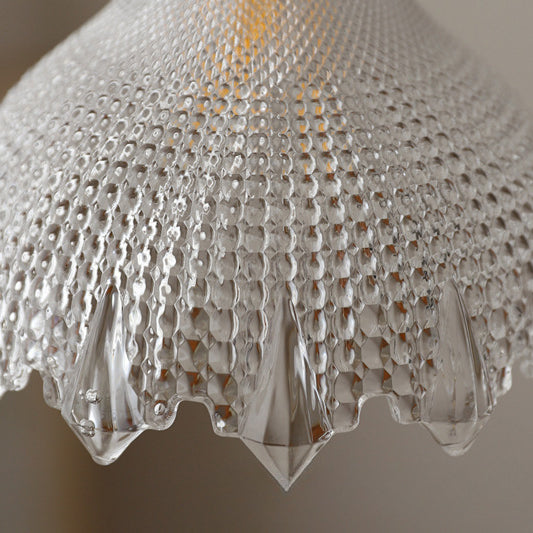 Traditionelle japanische runde Blumen-Pendelleuchte aus Glas, Messing und Eisen, 1 Licht, für Wohnzimmer 