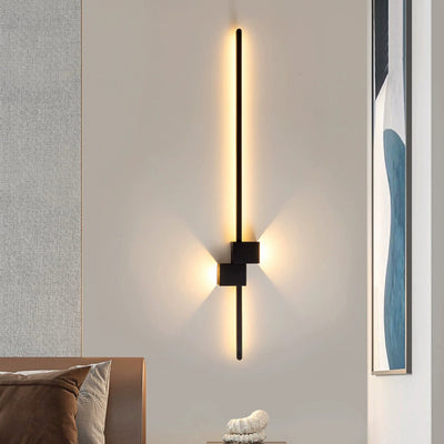 Moderne minimalistische Streifen Rechteck Eisen Aluminium LED Wandleuchte Lampe für Wohnzimmer 
