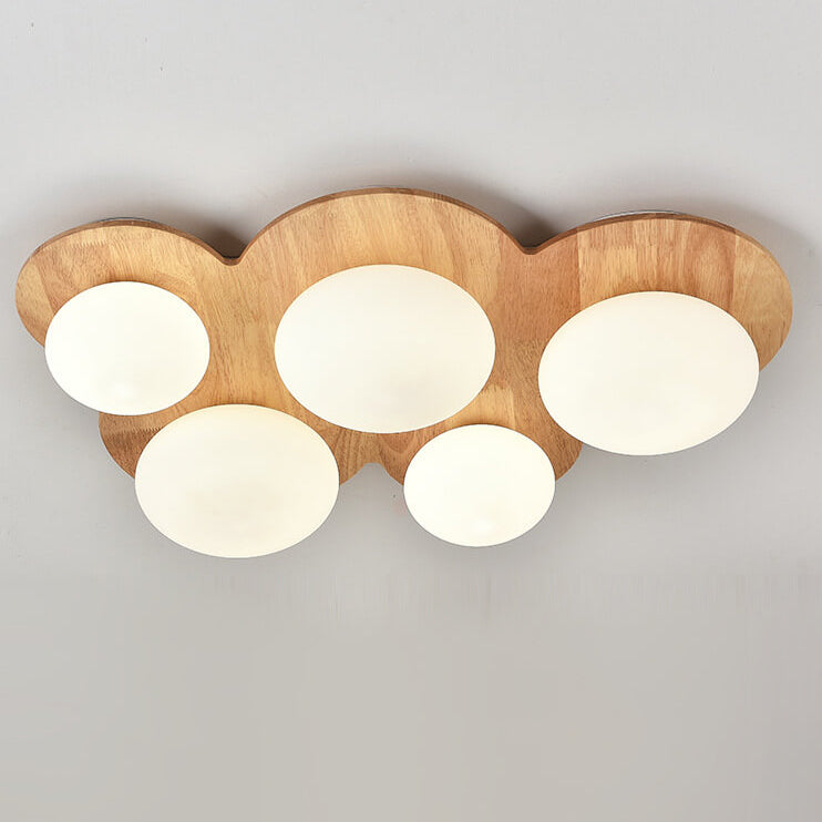 Scandinavian Modern Cloud Log Glass 4/5/8 Light Flush Mount Ceiling Light