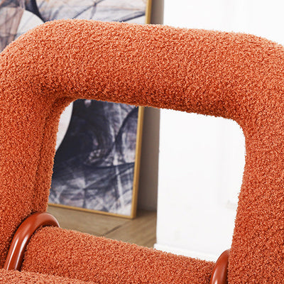 Respaldo de silla de comedor de diseño de donut de lana de cordero escandinavo contemporáneo para comedor 