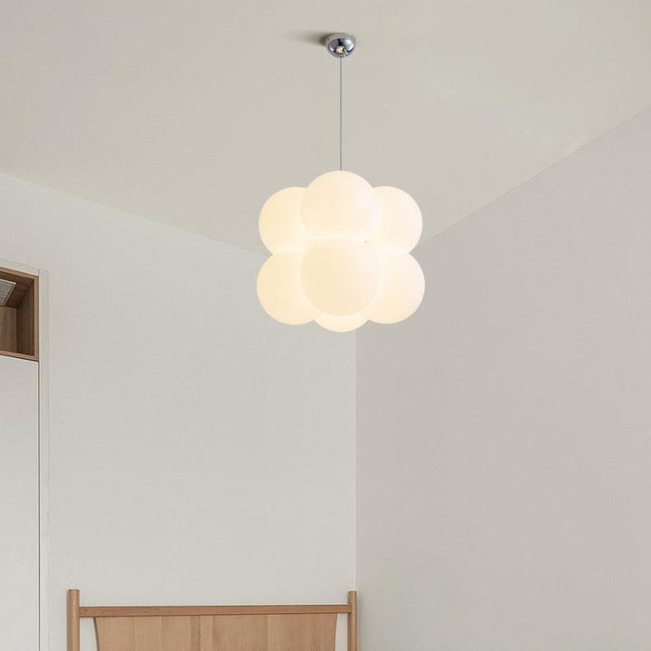Lustre moderne minimaliste à bulles rondes en matériel PE 4/8 lumières pour salon 
