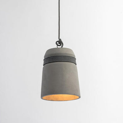 Contemporary Industrial Cylinder Cement 1-Light Pendant Light For Living Room