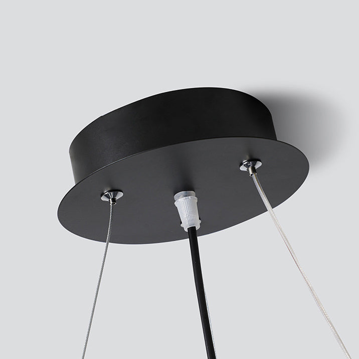 Moderne minimalistische Kreis Kugel Eisen Silikon Aluminium LED Pendelleuchte für Wohnzimmer 