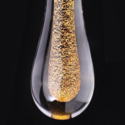 Contemporary Scandinavian Water Drops Hardware Glass LED Pendant Light For Bedroom