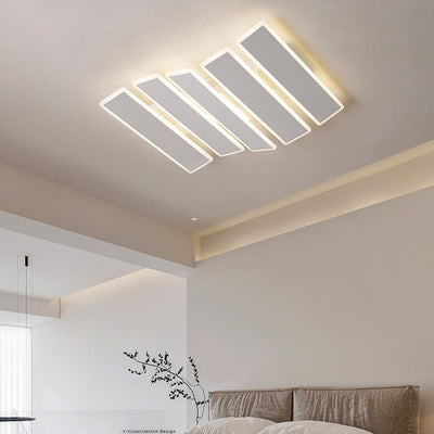 Zeitgenössische Einfachheit Acryl gestreifte Fischgrätenform LED Unterputz Deckenleuchte für Wohnzimmer 