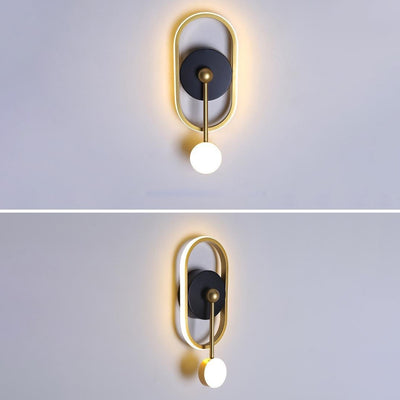 Modern Minimalist Oval Round Square Iron Aluminum LED Wall Sconce Lamp For Bedroom