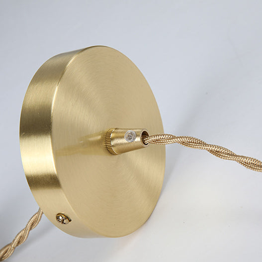 Modern Minimalist Flower Shaped All Brass Glass 1-Light Pendant Light For Bedroom