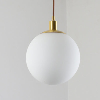 Nordic Minimalist White Orb 1-Light Pendant Light