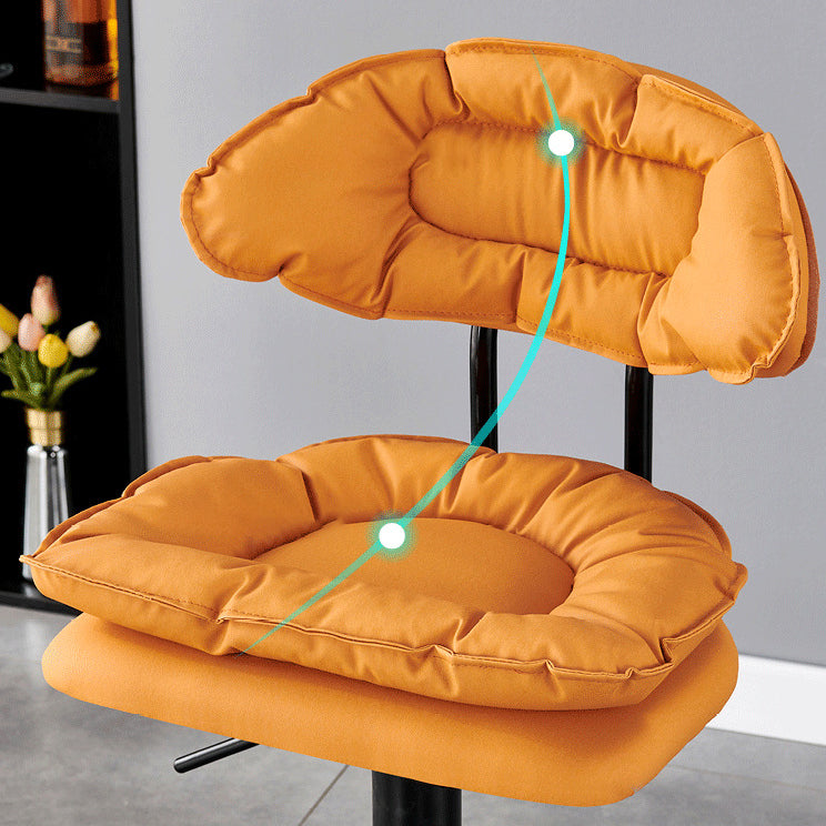Taburete de mostrador semicircular con respaldo y reposapiés de esponja SGS de tela de simplicidad moderna para cocina 