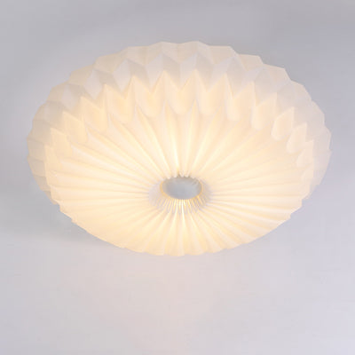 Luz de techo empotrada LED redonda de metal acrílico con pliegues de simplicidad moderna para dormitorio 