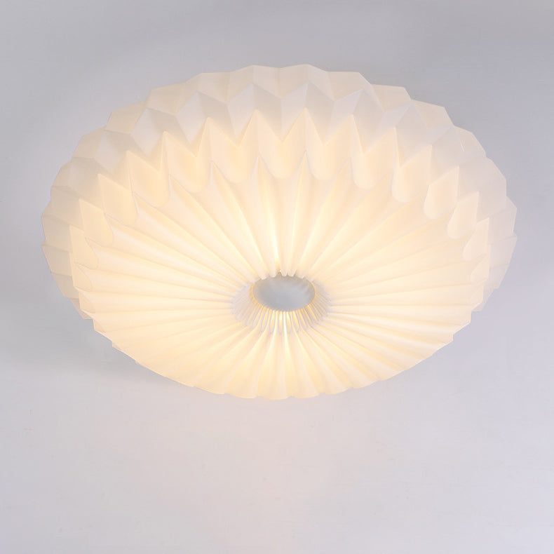 Luz de techo empotrada LED redonda de metal acrílico con pliegues de simplicidad moderna para dormitorio 