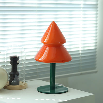 Modern Art Deco Iron Glass Christmas Tree LED Table Lamp For Bedroom