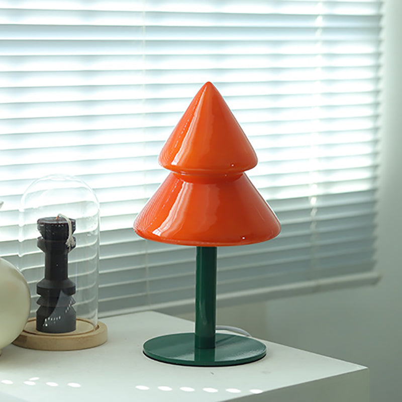 Modern Art Deco Iron Glass Christmas Tree LED Table Lamp For Bedroom