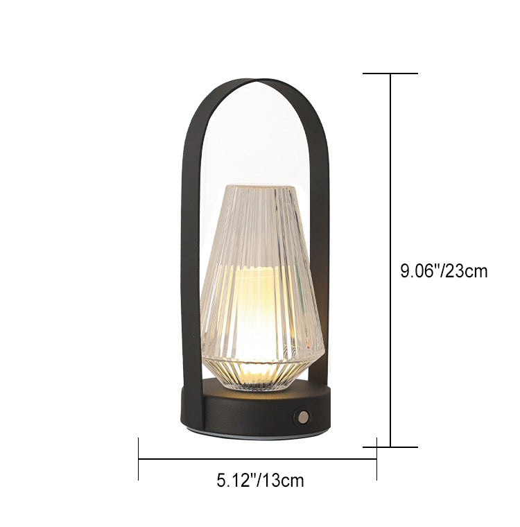 Moderne Retro Eisen Acryl Elliptische Konische LED Hängen Wiederaufladbare Tisch Lampe Für 