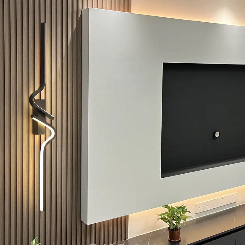 Zeitgenössische kreative Streifen Aluminium Silikongel LED Wandleuchte Lampe für Wohnzimmer 