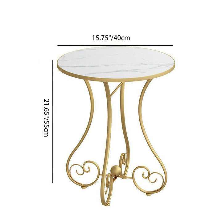 Contemporary Nordic Round Heart Base MDF Metal Coffee Table For Living Room
