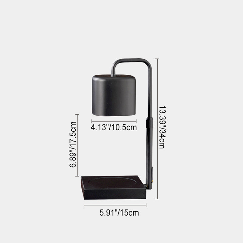 Lámpara de mesa de cera derretida de hierro cuadrado minimalista moderno de 1 luz para dormitorio 